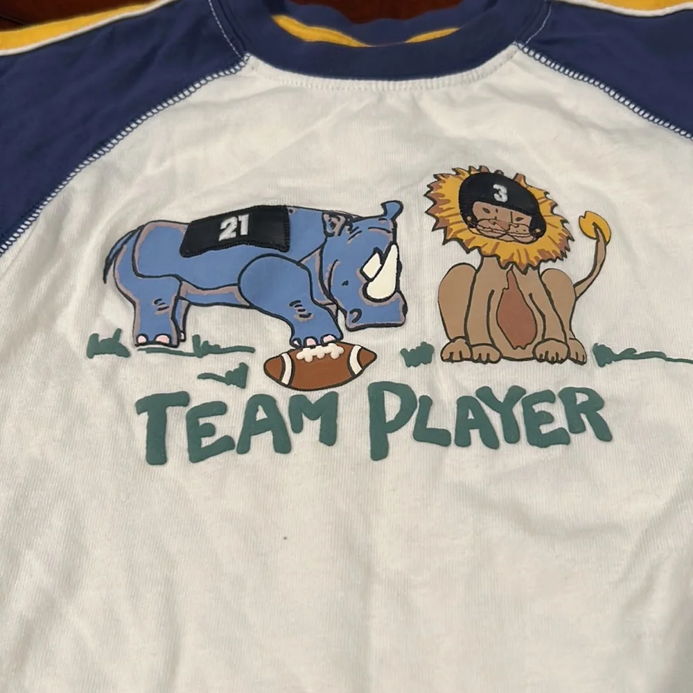 NWT Gymboree Varsity Football 2007 Rhino Lion Team Player Long Sleeve Shirt 2T